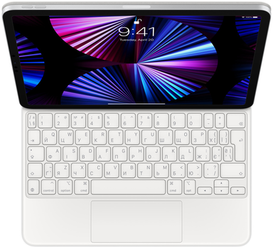 Обкладинка-клавіатура Apple Magic Keyboard для iPad Pro 11 (3rd gen) та iPad Air (5th gen) Russian White (MJQJ3RS/A)