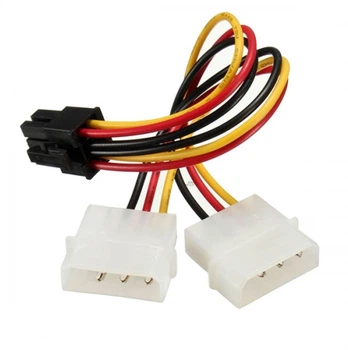 Кабель-переходник 6 pin - 2*Molex 4 pin 15см Voltronic для питания видеокарты (05106)