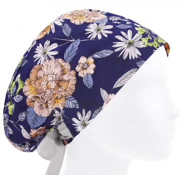 Медицинская шапочка женская HeadwearUniverse универсальная принт Гвоздика ромашка