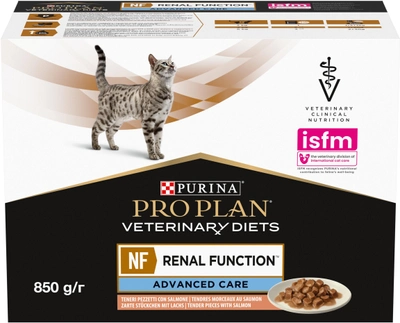 Вологий дієтичний корм PRO PLAN VETERINARY DIETS NF Renal Function Advanced Care для дорослих котів при патології нирок, з лососем 10х85 г (7613287873699)
