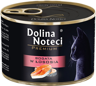 Mokra karma dla kotów DOLINA NOTECI Premium z łososiem - puszka 185g (5902921303787)