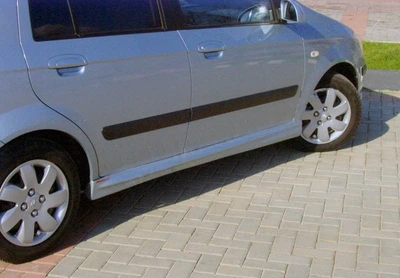 Боковые юбки (под покраску) для Hyundai Getz, 2 шт, юбки для Hyundai Getz, авто юбки Hyundai Getz