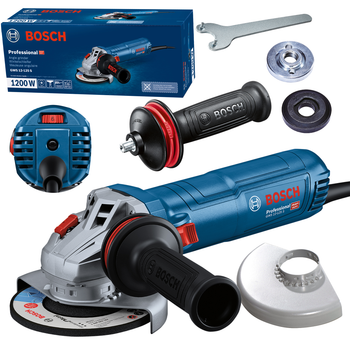 Угловая шлифовальная машина Bosch Professional GWS 12-125 S, 1200Вт, регулировка оборотов, диск 125 мм, рукоятка з системой Vibration Control, KickBack Control, Restart Protection, защита от перегрузок, плавный пуск (06013A6020)