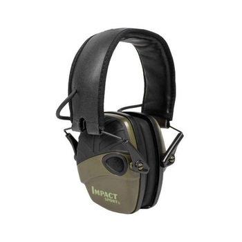 Тактчичні захисні навушники для стрільби та артилерії активні шумопоглинаючі Perfect Impact Honeywell NRR 22 dB Хакі