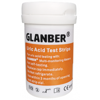 Тест-полоски мочевой кислоты для глюкометра 25 штук GLANBER
