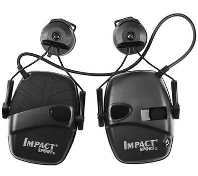 Навушники тактичні активні Namche Bazaar Impact sport з кріпленням до шолому Black