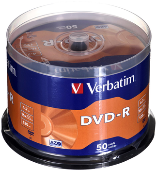 Verbatim DVD-R 4,7 GB 16x Cake Box 50 шт (43548)