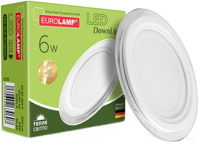 Світильник круглий EUROLAMP LED Glass Downlight 6W 3000K (LED-DLR-6/3(glass))