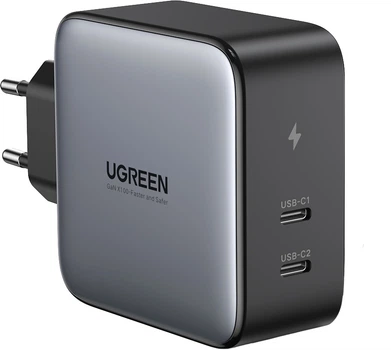 Зарядний пристрій Ugreen CD254 2 x USB-C 100 Вт GaN Tech Fast Charger Чорний (UGR-50327)