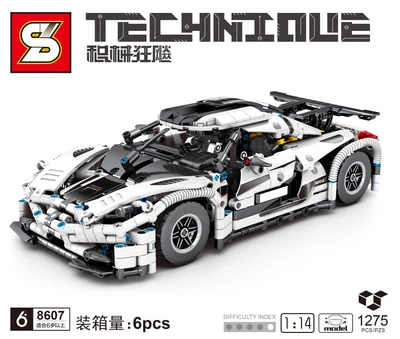 Конструктор Technique 8607 гоночная машина, масштаб 1:14, 1275 деталей
