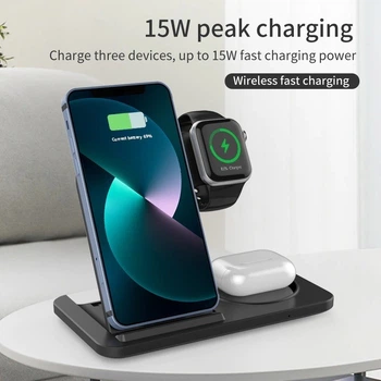 Док-станція Proda 3в1 для iPhone/Apple Watch/AirPods black
