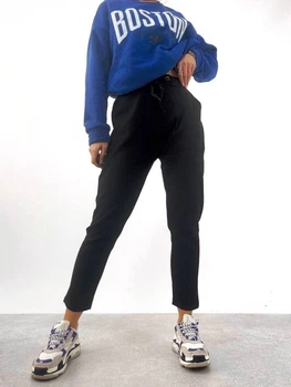 Брюки женские в рубчик Fashion на байке Чорный 48-50
