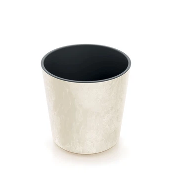 Горщик для квітів Urbi Round Beton Effec 30см - Крем-мармуровий (DURO300E-CY700)