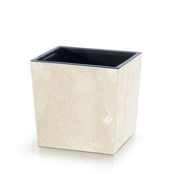Горщик для квітів Urbi Square Low Beton Effect 30см - Крем-мармуровий (DURS300LE-CY700)