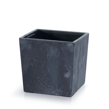 Горшок для цветов Urbi Square Low Beton Effect 24см - Антрацит-мраморный (DURS240LE-S433)