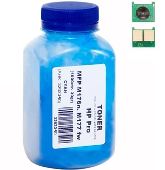 Тонер и Чип для HP Color LaserJet Pro M176, M176n АНК Cyan 30г 3202340