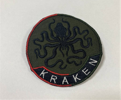 Шеврон Кракен круглый kraken 8 см