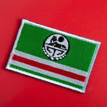 Шеврон 2 шт, нашивка на липучке Флаг Чеченская Республика Ичкерия, вышитый патч 5х8 см