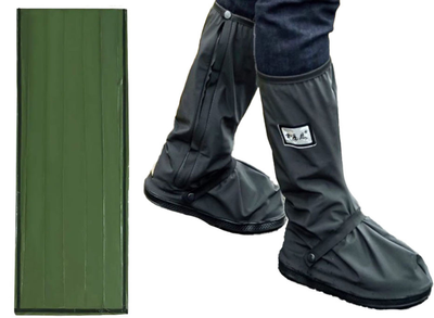 Спасательный спальный термомешок 213х90 см Зеленый и Бахилы для обуви от дождя, грязи ХL (32 см)(n-10127)