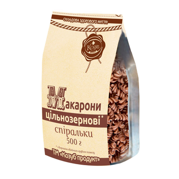 Макароны цельнозерновые Спиральки Козуб продукт 500 г