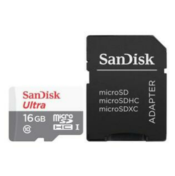 Карта памяти SanDisk microSDHC Ultra 16GB Class 10 UHS-I R-80MB/s + ADAPTER SD (SDSQUNS-016G-GN3MA)