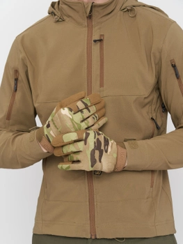 Тактические военные перчатки UAD ARES полнопалые сенсорные Мультикамуфляж S (UAD0023S)