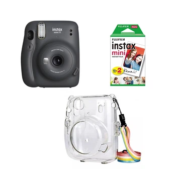 Камера моментальной печати Fujifilm Instax Mini 11 Black / Чехол прозрачный / Фотобумагой на 20 снимков
