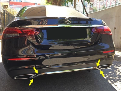 Хромированная накладка на задний бампер для Mercedes E-Class W213 (2016-2025) из нержавеющей стали