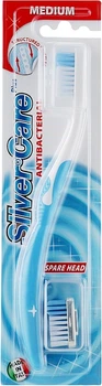 Зубна щітка Silver Care Plus Середньої жорсткості зі змінною голівкою Блакитна (4337) (8009312043424)