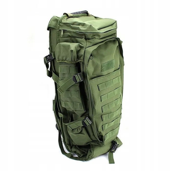 Рюкзак сумка на плечі ранець снайперський чоловічий 600D oxford із шістьма рядами ременів система MOLLE Олива 70 л для максимальної адаптації до будь-яких місій