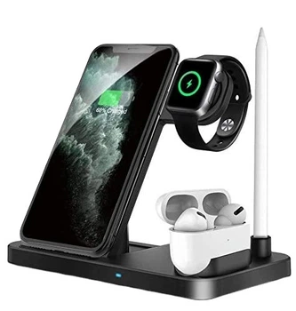 Беспроводное зарядное устройство для телефона, эирподс, айвотч 4 в 1 Wireless QI 10W TMX-4001