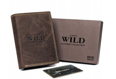 Кошелек мужской кожаный Always Wild N4-P-CHM-0990 темно-коричневый