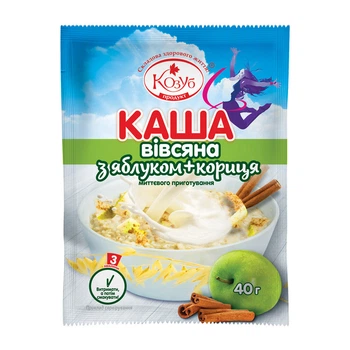 Каша овсяная с яблоком + корица моментального приготовления Козуб продукт 40 г