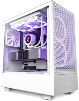 Корпус NZXT H5 Flow Tempered Glass White (CC-H51FW-01) Без БП