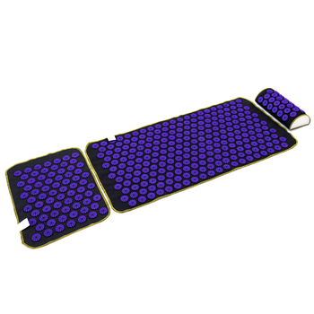 Массажный коврик Аппликатор Кузнецова + мини коврик + валик массажер для спины/шеи/ног OSPORT Set №2 (n-0022) Черно-фиолетовый