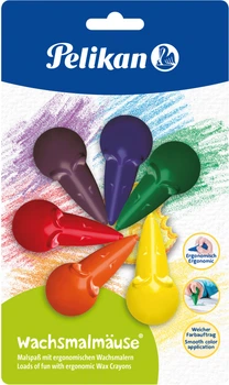 Олівці воскові Pelikan Mouse 6 кольорів (803328)
