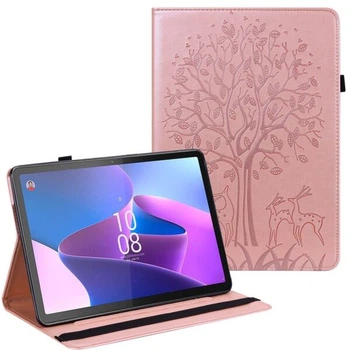 Защитный чехол Deexe Tree Print для Lenovo Tab P11 Pro Gen 2 - Rose Gold