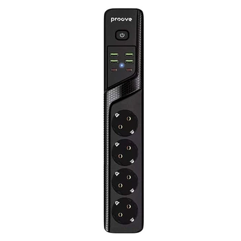 Мережевий подовжувач фільтр Proove Power Socket P-04 (4 розетки + 4 USB + 2 Type-C) 2М