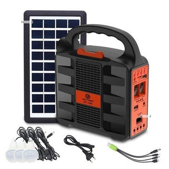 Фонарь EP-396 Power Bank радио блютуз с солнечной панелью 9V 3W