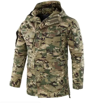 Тактическая куртка HAN WILD М 65 мультикам армейская ветрозащитная водонепроницаемая р. 2XL
