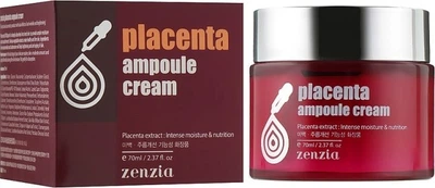 Крем Zenzia Placenta Ampoule Cream с плацентой для ухода за кожей лица, 70 мл