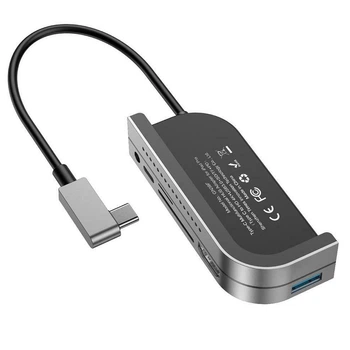 USB-хаб Baseus Bend Angle No.7 Multifunctional Type-C Converter Dark Gray