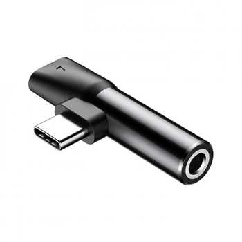 Адаптер Baseus L41 Type - C (input) for Type - C female connectors + 3.5 mm female Black