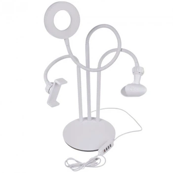 Кільцева лампа+Холдер для смартфона та мікрофона XO BGD006/LS-90 White