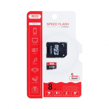 Карта Памяти XO micro SD 8GB (10cl) красный/черный