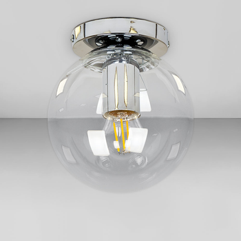 Люстра потолочная лофт Light House LS-18638F-1 CR+CL хром, плафон прозрачный