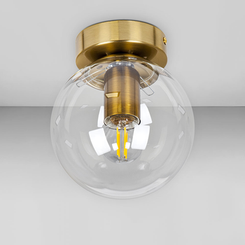 Люстра потолочная лофт Light House LS-18638F-1 BRZ+CL бронза, плафон прозрачный