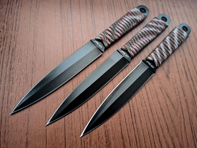 Ножі метальні набір 3 в 1, стілет (збалансовані) у кобурі