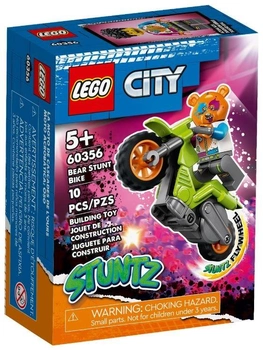 Zestaw klocków LEGO City Motocykl kaskaderski z niedźwiedziem 10 elementów (60356)