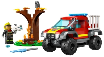 Zestaw klocków LEGO City Wóz strażacki 4x4 – misja ratunkowa 97 elementów (60393)